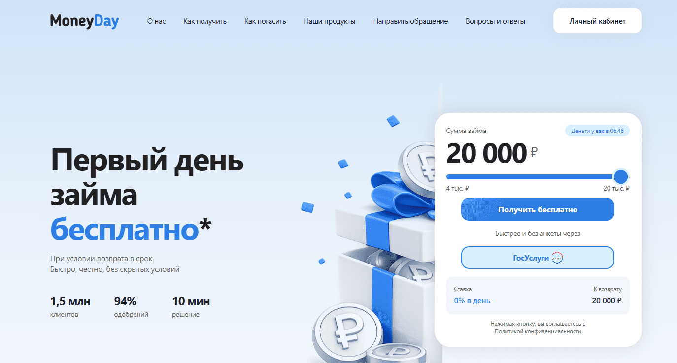 moneyday займ moneyday