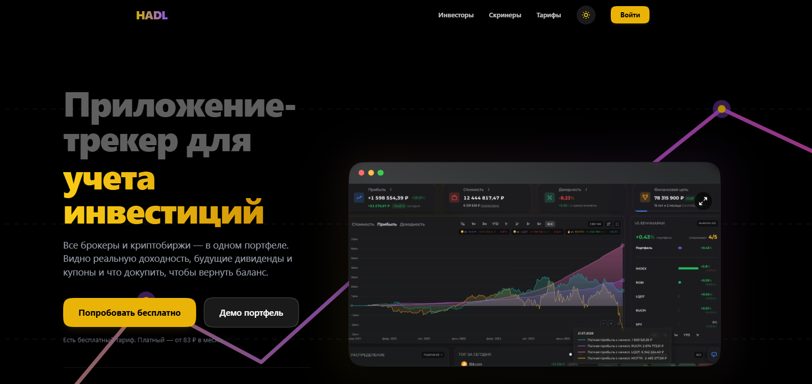 HADL приложение для учета инвестиций