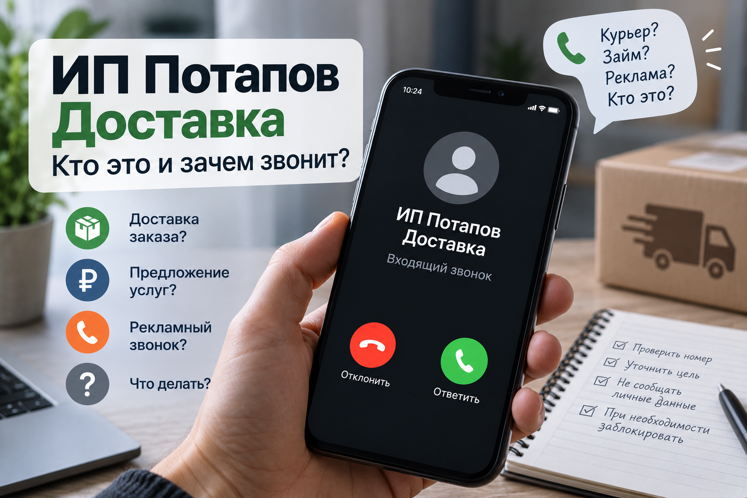 ИП Потапов Доставка — кто это и зачем звонит