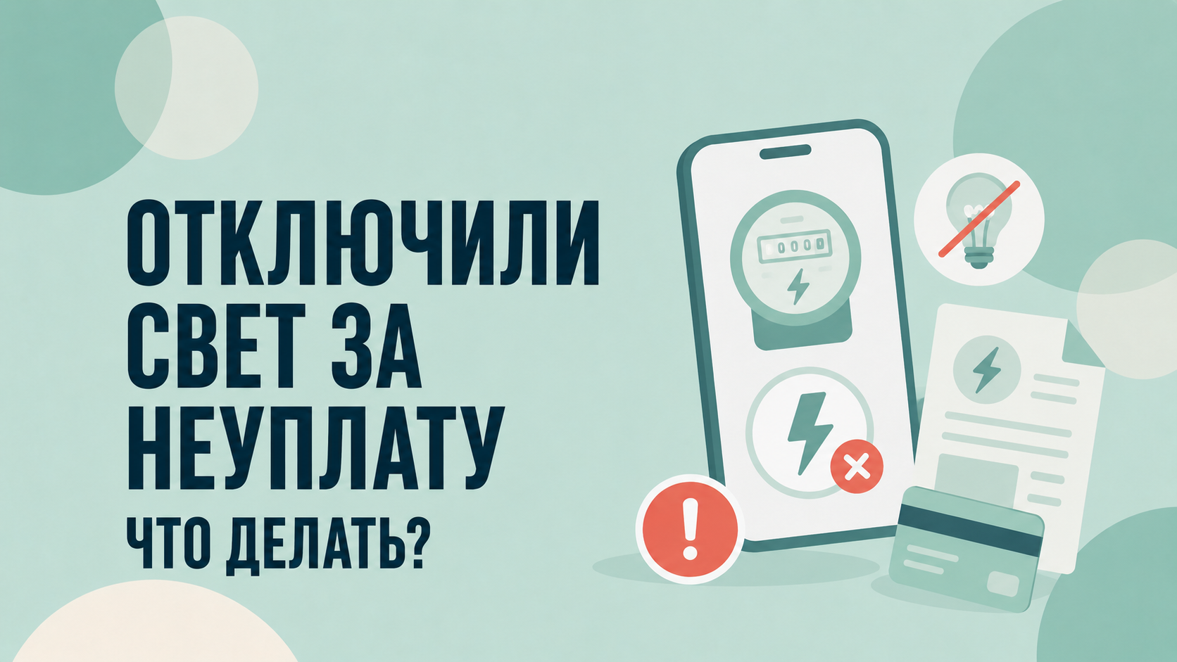 Отключили свет за неуплату — что делать