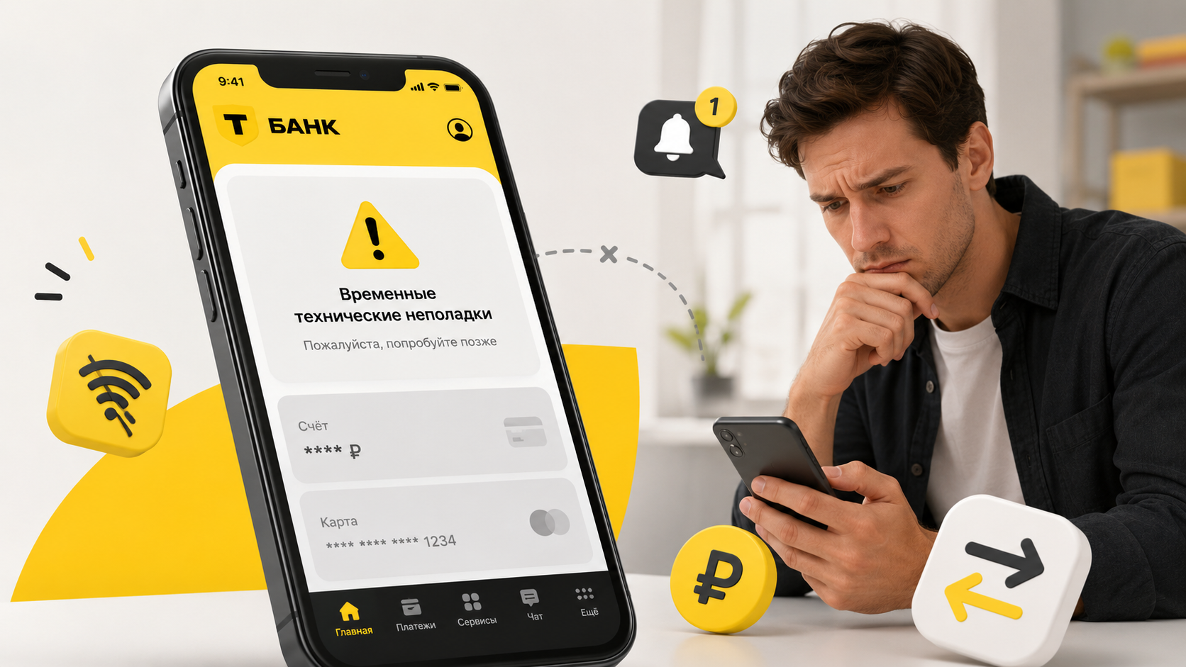Т-банк не работает почему