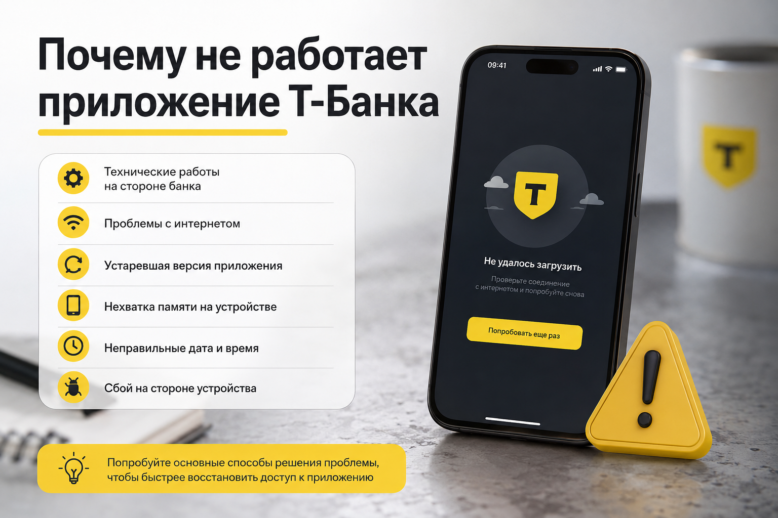 Почему не работает приложение Т-Банка